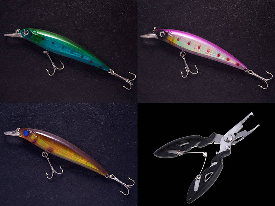 RAPALA BASS LURES WITH FISHING PLIERS