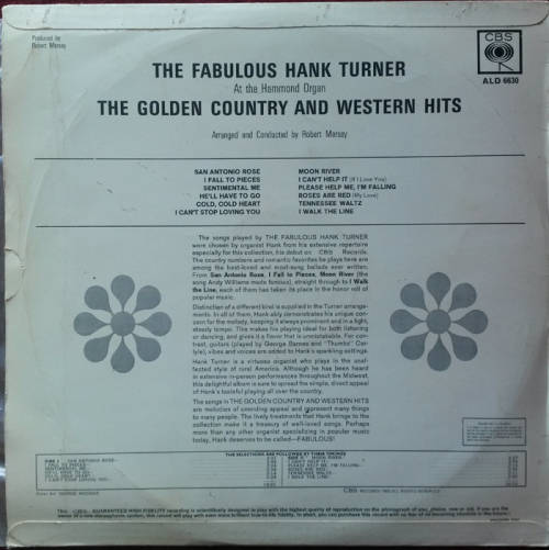 Hank Turner - The Golden Country and Western Hits 1963 Mono Vinyl LP SA