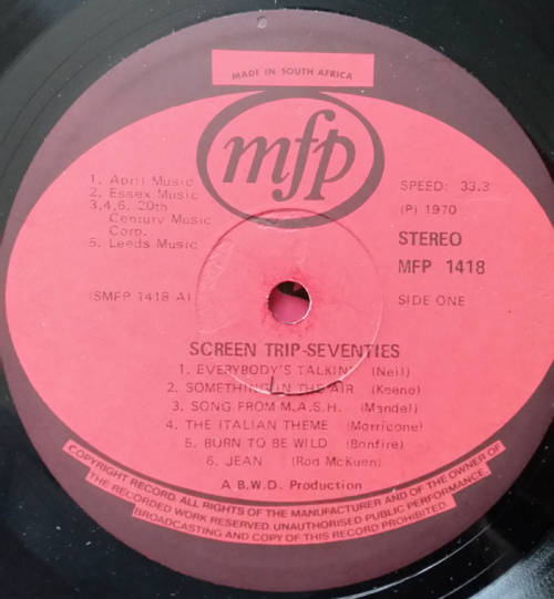 Screen Trip-Seventies 1970 Vinyl LP SA