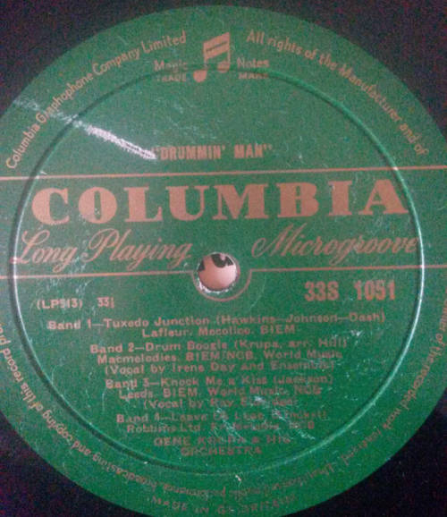 Gene Krupa and his Orchestra - Drummin' Man 1956 Mono 10" Vinyl LP UK