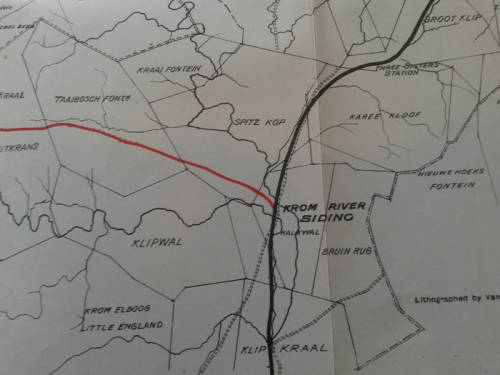 1912 SAR/ZAS Railway Map - Zak River-Krom River Siding