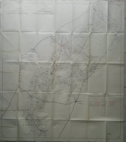 1912 SAR/ZAS Railway Map - Western Portion of Orange Free State