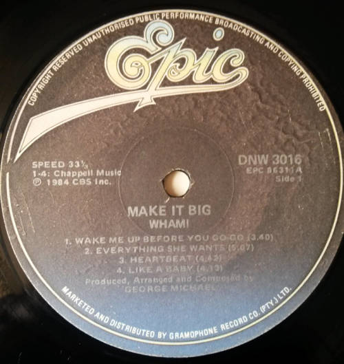 Wham - Make it Big 1984 Vinyl LP SA