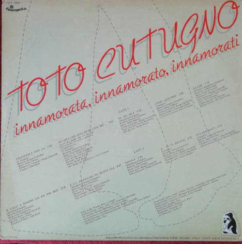Toto Cutugno - Innamorata, Innamorato, Innamorati 1980 Vinyl LP Italy