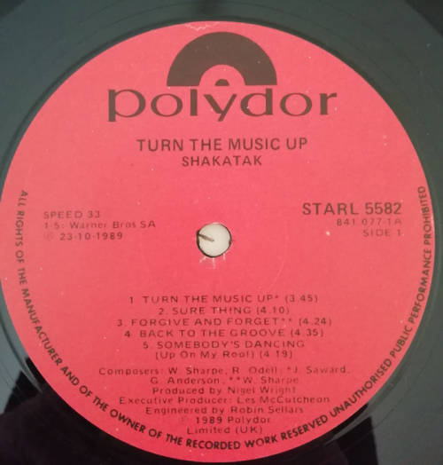 Shakatak - Turn the Music Up 1989 Vinyl LP SA