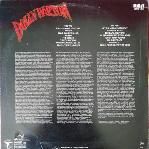 Dolly Parton - The Very Best 1985 Vinyl LP SA