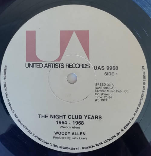 Woody Allen - The Night Club Years, 1965-1968 1977 Vinyl DOUBLE LP SA