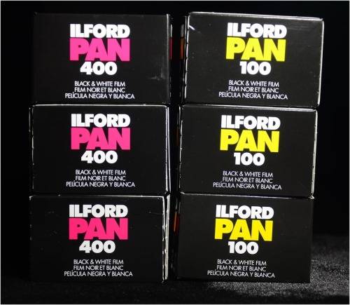 6 Rolls Ilford 35mm Black and White film.