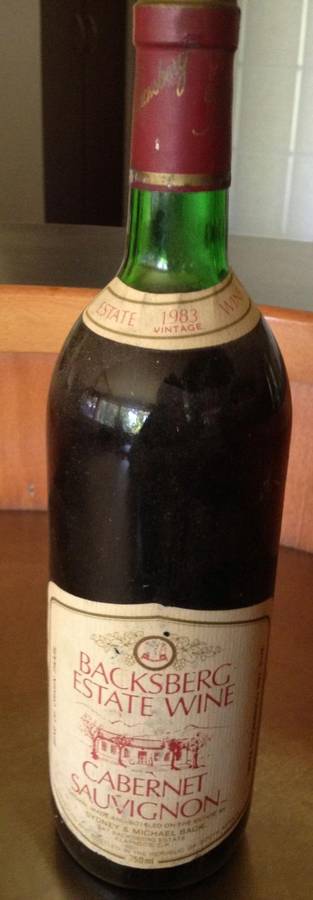 1983 Backsberg estate cabernet sauvignon