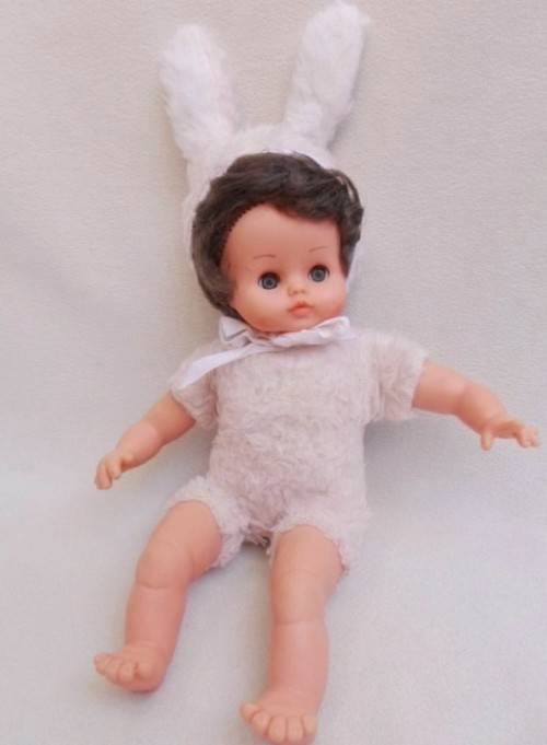 A SWEET VINTAGE BABY DOLL IN BUNNY OUTFIT!!