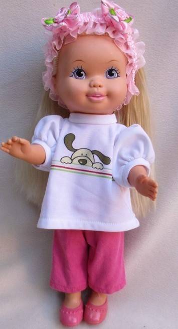 CUTE ALL-VINYL 1990's 33CM ERTL DOLL WITH LOVELY LONG SILKY HAIR!!
