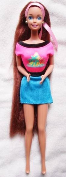 A 1993 MATTEL 'GLITTER HAIR' BARBIE REDHEAD - EXTRA LONG HAIR AND ORIGINAL DRESS!!