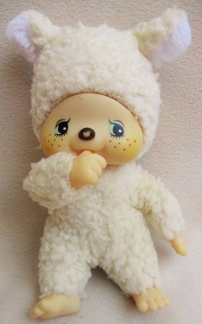 RARE VINTAGE 1970's MONCHHICHI FRIEND - LAMB - WITH ORIGINAL SEKIGUCHI GREEN LABEL!!