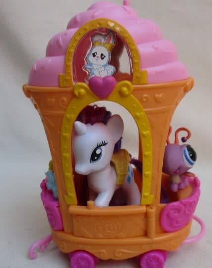 HASBRO MLP ICE CREAM TRAIN CAR PLUS MY LITTLE PONY PLUS LITTLEST PET SHOP BUTTERFLY!!