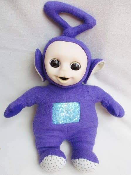 CUTE 36CM TALL TELETUBBIE - TINKY WINKY WITH OPEN/CLOSE EYES!!