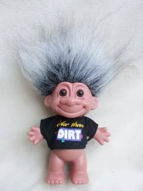 CUTE RUSS BERRIE TROLL - A RARE ONE WITH GREY HAIR!!