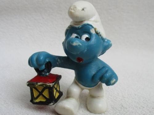 CUTE PEYO, WEST GERMANY SMURF WITH LANTERN