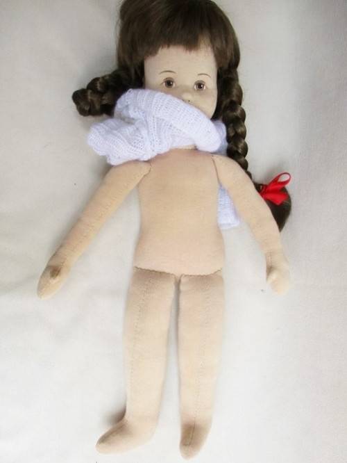 LOVELY 44CM HAND PAINTED CLOTH DOLL MADE FROM INTERLOCK KNIT FABRIC!!