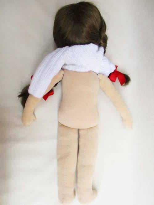 LOVELY 44CM HAND PAINTED CLOTH DOLL MADE FROM INTERLOCK KNIT FABRIC!!