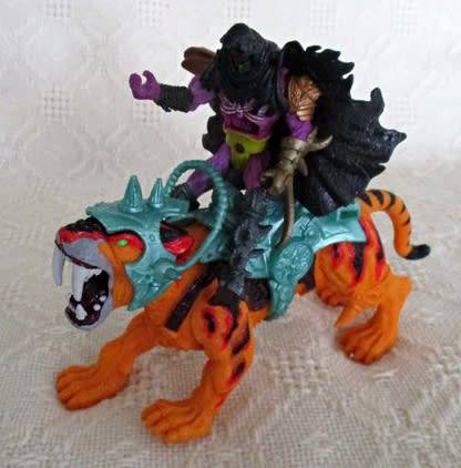 AWESOME ARTICULATED CHAP MEI BEAST RAIDERS- SABERTOOTHED TIGER AND RIDER