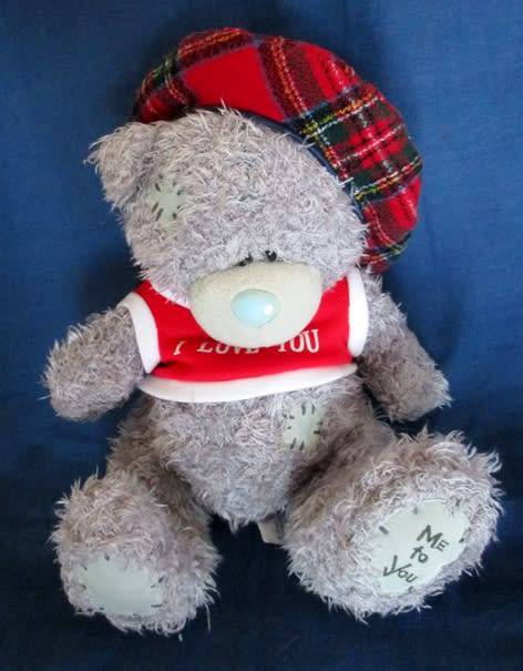 A LARGER TATTY TEDDY  (ME TO YOU) - WEARING A JAUNTY SCOTTISH BERET