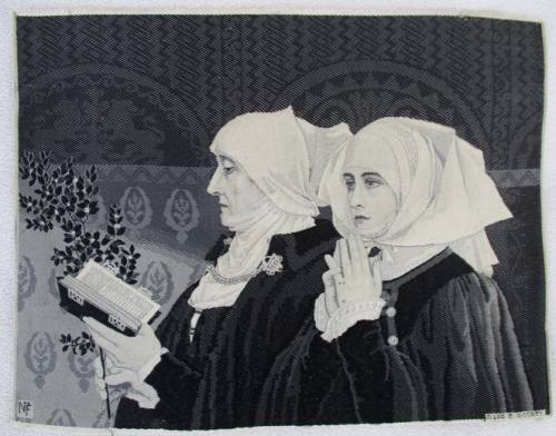 ANTIQUE EARLY 1900's FRENCH WOVEN SILK NEYRET FRERER STEVENGRAPH - THE PALM SUNDAY