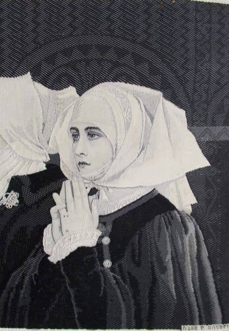 ANTIQUE EARLY 1900's FRENCH WOVEN SILK NEYRET FRERER STEVENGRAPH - THE PALM SUNDAY