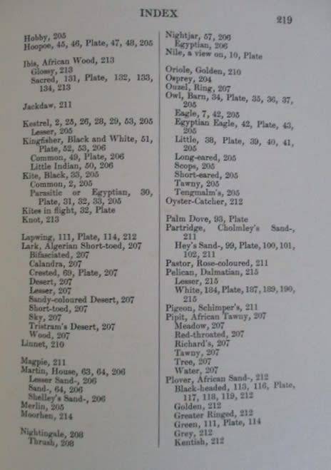 1909 FIRST EDITION - EGYPTIAN BIRDS PAINTED AND DESCRIBED BY CHARLES WHYMPER (51 COLOUR PLATES)