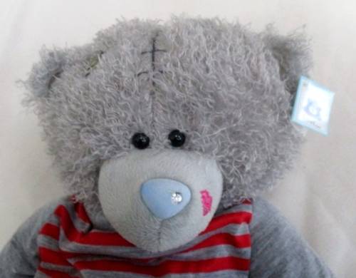 RATHER DIFFERENT!! A LARGE TATTY TEDDY  (ME TO YOU) WITH 'DIAMOND' ON NOSE & 'LIPSTICK' ON HIS SNOUT