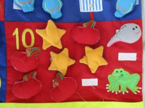 TEACH A LITTLE ONE TO COUNT WITH THIS STUNNING FABRIC WALL HANGING - GREAT NURSERY DECOR ITEM TOO!!