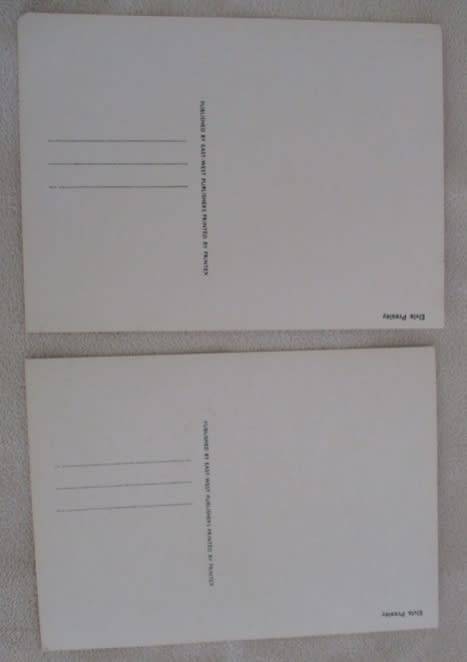 TWO VINTAGE 1950's POSTCARDS OF ELVIS