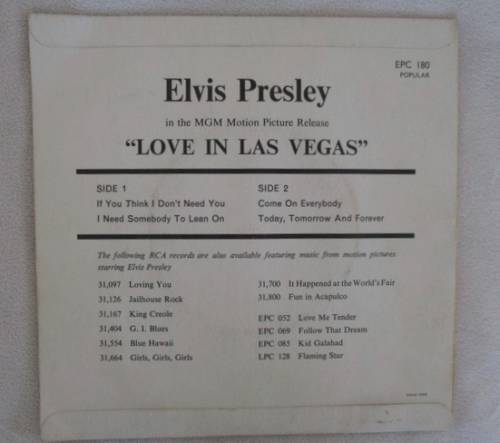 ELVIS SEVEN SINGLE - LOVE IN LAS VEGAS
