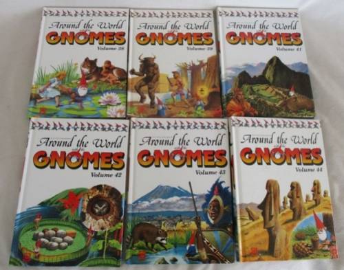 BEAUTIFULLY ILLUSTRATED, GREAT FUN & EDUCATIONAL - AROUND THE WORLD WITH THE GNOMES - 23 HARD COVERS