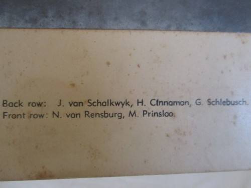 FOR DAMIENCOLL ONLY - A VINTAGE PHOTOGRAPH OF KROONSTAD RAILWAY ANGLING TEAM - CIRCA 1940's/50's