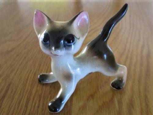 TWO SMALL COLLECTABLE CATS - MADE BY CAPRI AND FAY