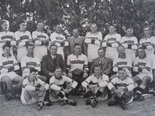 FOR DAMIENCOLL ONLY - 1948 - A VINTAGE  PHOTOGRAPH OF THE BETHAL RUGBY CLUB FIRST RUGBY TEAM