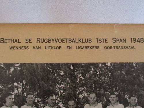 FOR DAMIENCOLL ONLY - 1948 - A VINTAGE  PHOTOGRAPH OF THE BETHAL RUGBY CLUB FIRST RUGBY TEAM