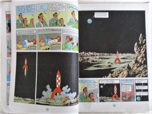 1981 SOFT COVER THE ADVENTURES OF TINTIN EXPLORERS ON THE MOON