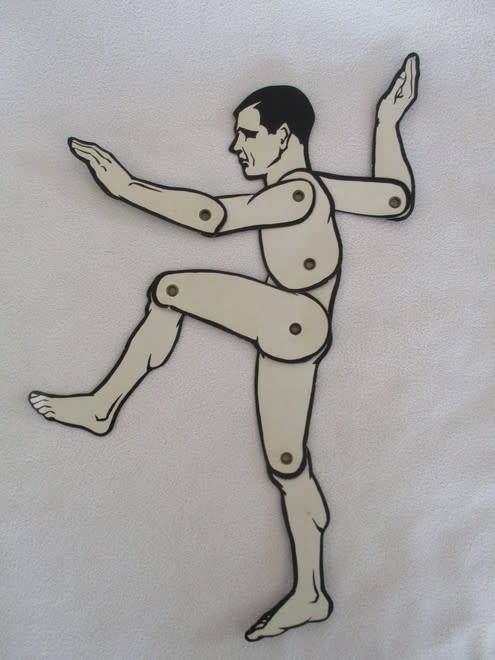 EXTREMELY RARE ODDITY - VINTAGE 1930's SAULMAC JOINTED SILHOUETTE LAY FIGURES FOR THE ARTIST IN YOU!