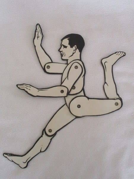 EXTREMELY RARE ODDITY - VINTAGE 1930's SAULMAC JOINTED SILHOUETTE LAY FIGURES FOR THE ARTIST IN YOU!