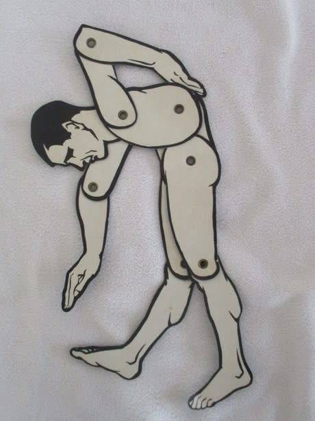 EXTREMELY RARE ODDITY - VINTAGE 1930's SAULMAC JOINTED SILHOUETTE LAY FIGURES FOR THE ARTIST IN YOU!
