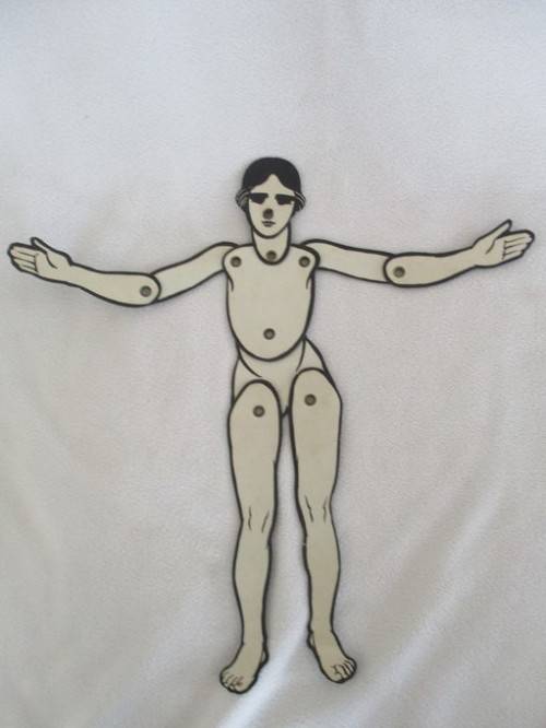EXTREMELY RARE ODDITY - VINTAGE 1930's SAULMAC JOINTED SILHOUETTE LAY FIGURES FOR THE ARTIST IN YOU!