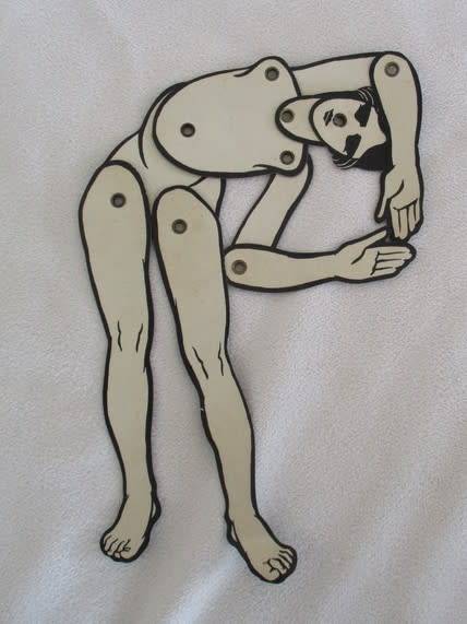 EXTREMELY RARE ODDITY - VINTAGE 1930's SAULMAC JOINTED SILHOUETTE LAY FIGURES FOR THE ARTIST IN YOU!