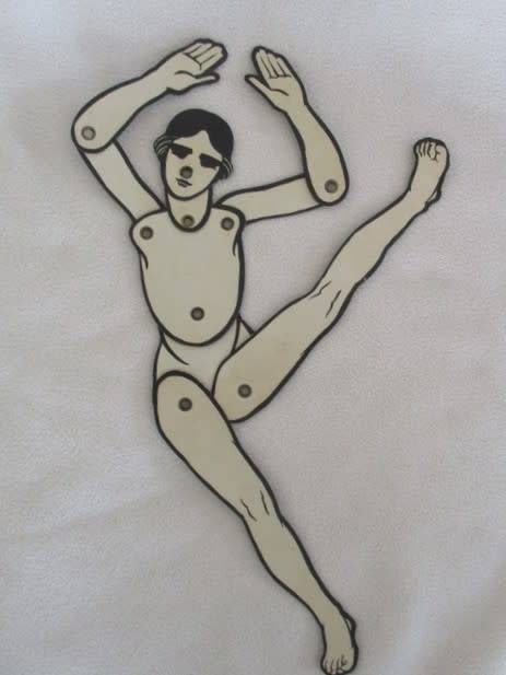 EXTREMELY RARE ODDITY - VINTAGE 1930's SAULMAC JOINTED SILHOUETTE LAY FIGURES FOR THE ARTIST IN YOU!