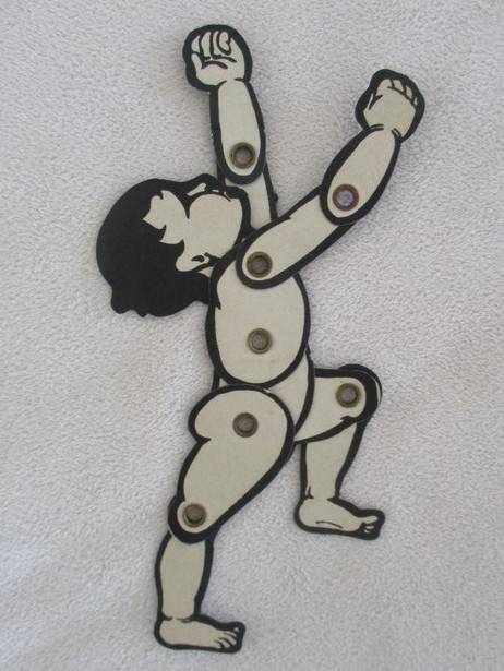 EXTREMELY RARE ODDITY - VINTAGE 1930's SAULMAC JOINTED SILHOUETTE LAY FIGURES FOR THE ARTIST IN YOU!