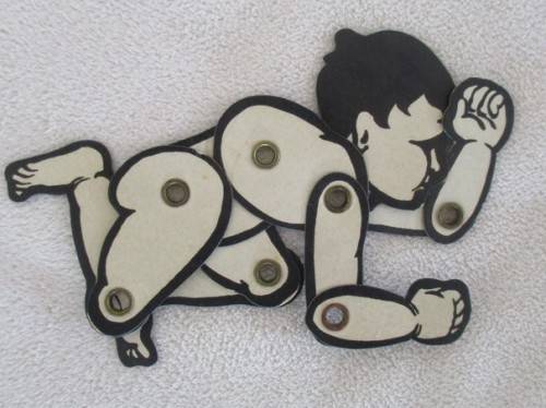 EXTREMELY RARE ODDITY - VINTAGE 1930's SAULMAC JOINTED SILHOUETTE LAY FIGURES FOR THE ARTIST IN YOU!