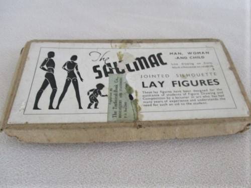 EXTREMELY RARE ODDITY - VINTAGE 1930's SAULMAC JOINTED SILHOUETTE LAY FIGURES FOR THE ARTIST IN YOU!