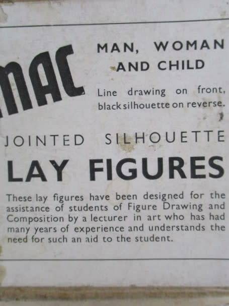 EXTREMELY RARE ODDITY - VINTAGE 1930's SAULMAC JOINTED SILHOUETTE LAY FIGURES FOR THE ARTIST IN YOU!