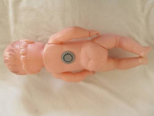 A LOVELY VINTAGE 1950's/60's DOLL - 48CM TALL WITH SIDEWARD GLANCING EYES  - MADE IN HONG KONG