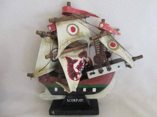 TWO LOVELY WOODEN BOATS WITH GREAT DETAIL FOR A BOY'S ROOM